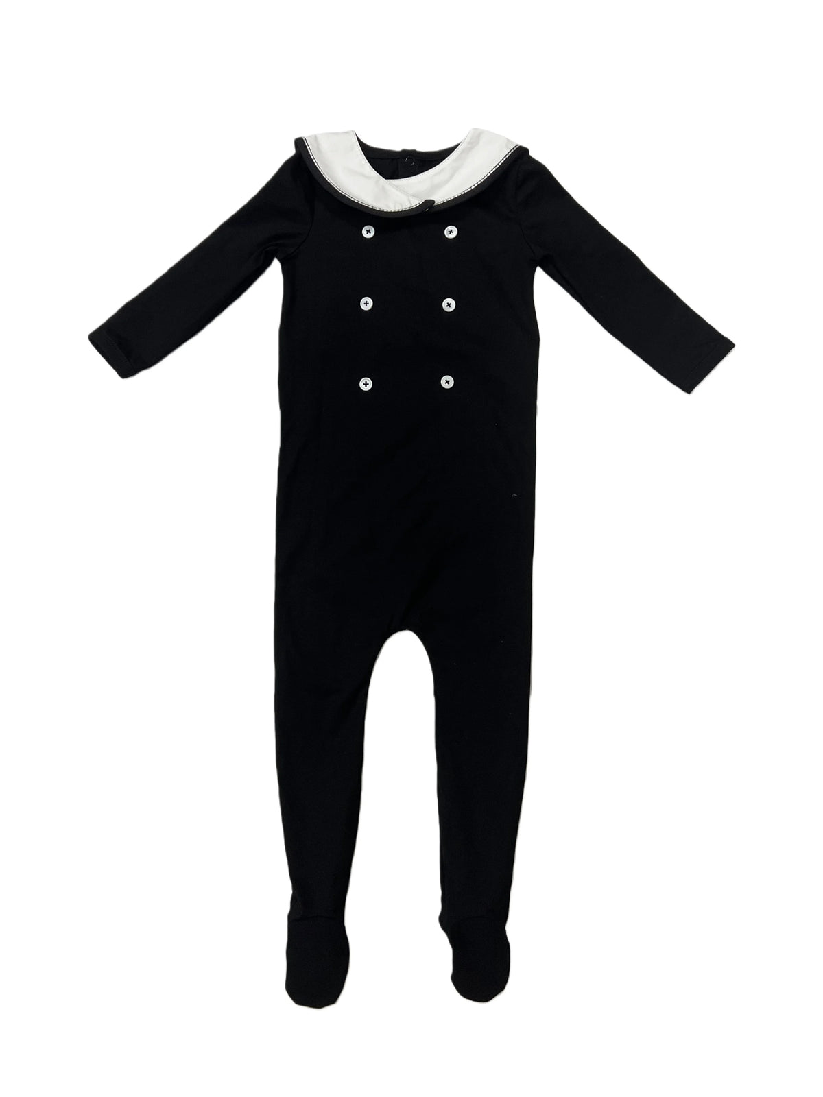 Ali Plus 2026 SS Sailor Maxi Kids Cotton Outfits Embroidery Removable White Collar Girls Boys Matching Clothes