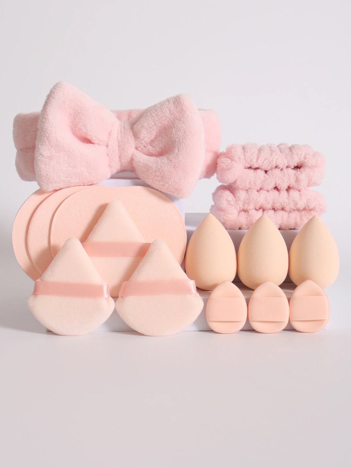 15  Cosmetic Puff Makeup Sponge Blender Beauty Egg Foundation Sponges Puff Wash Face Headband Wristband Make up Accessories
