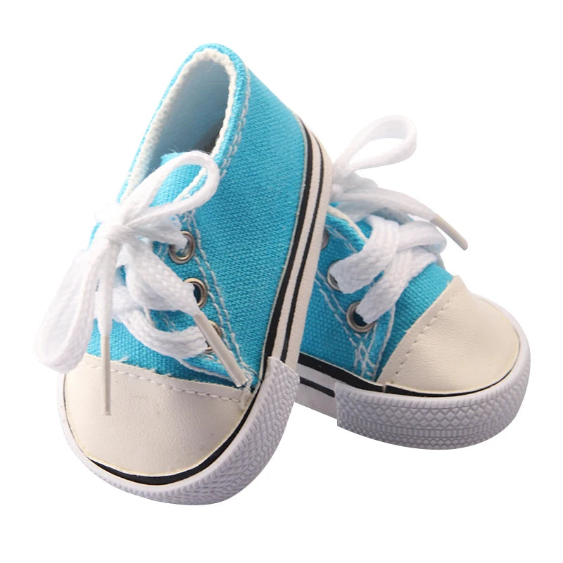 7 Cm Canvas Doll Shoes For 18 Inch American Doll 11 Colors Cloth Doll Shoes Boots Sneakers For 43 Cm Baby New Born&OG Girl Doll