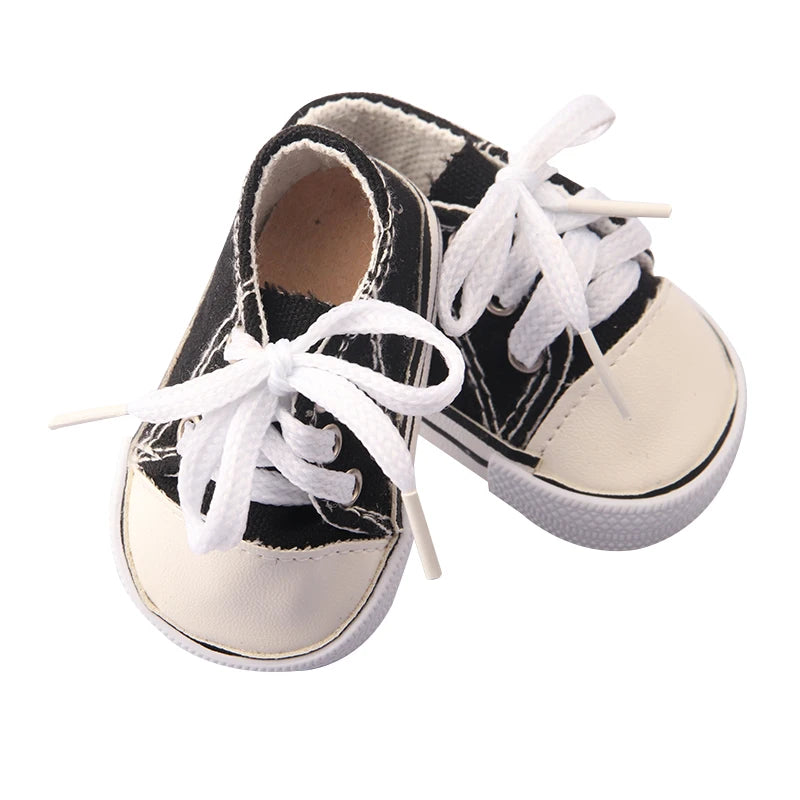7 Cm Canvas Doll Shoes For 18 Inch American Doll 11 Colors Cloth Doll Shoes Boots Sneakers For 43 Cm Baby New Born&OG Girl Doll