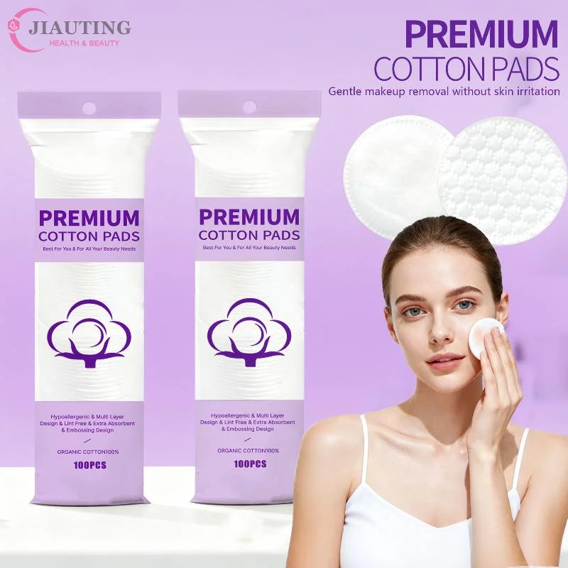Disposable Makeup Cotton Pad 100/120pcs Soft Round Three Layer Facial Cleaning Wipes Makeup Remover Beauty Cosmetic Cleaning