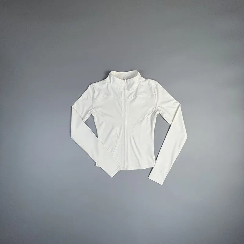 2025 New Yoga Coat Short Sports Jacket WOMEN'S Fitness Clothes Slimming Body Sculpting Zipper Yoga Jacket