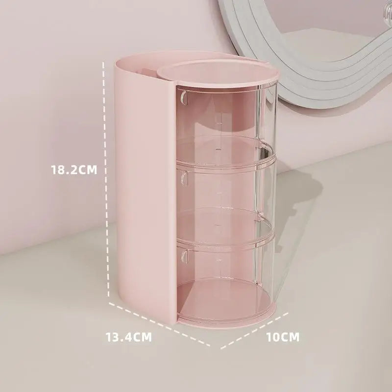Cosmetic Organizer Bathroom Makeup Cushion Organizer Beauty Egg Storage Display Case Rotating Compartment Organizer