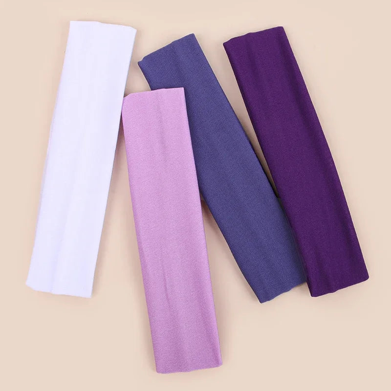 4pcs Outdoor Sports Headband Portable Fitness Hairbands Woman Hair Wrap Brace Elastic Cycling Yoga Running Exercising Sweatband