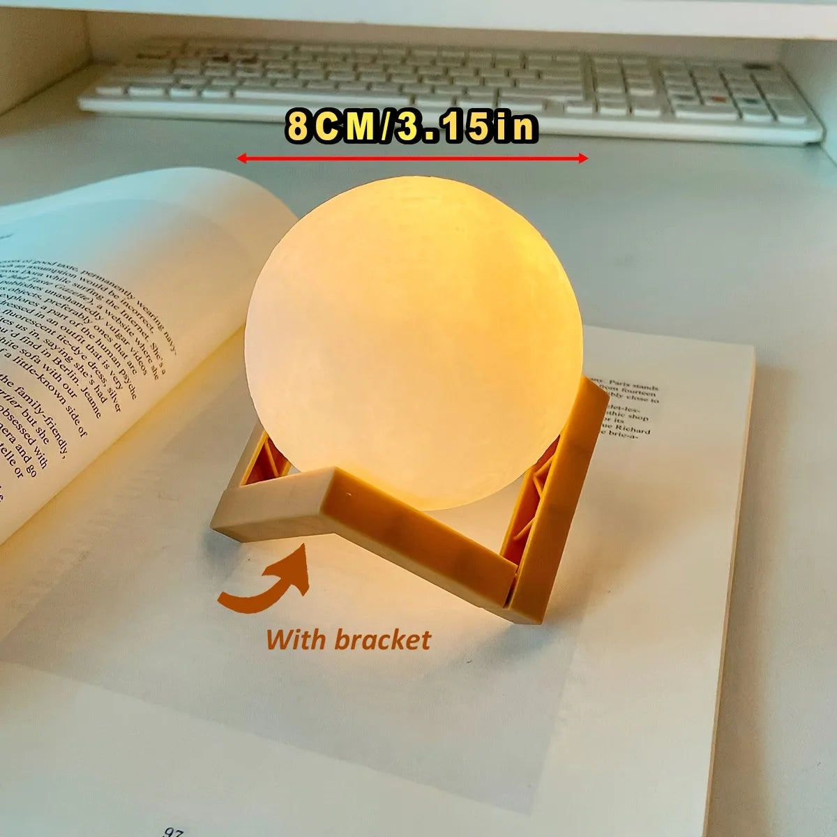 1 LED Moon Light Galaxy Light, DIY Moon Night Light, Girl, Boy, Child, Woman Birthday Gift, Bedroom Decoration (Warm Light)