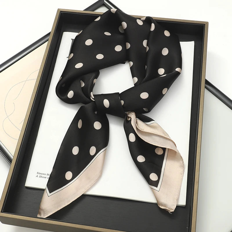 70x70cm Women Scarf Silk Feeling Hair Neck Square Brand Office bandanna muffler Waiter Flight Attendants Handkerchief Rings wrap