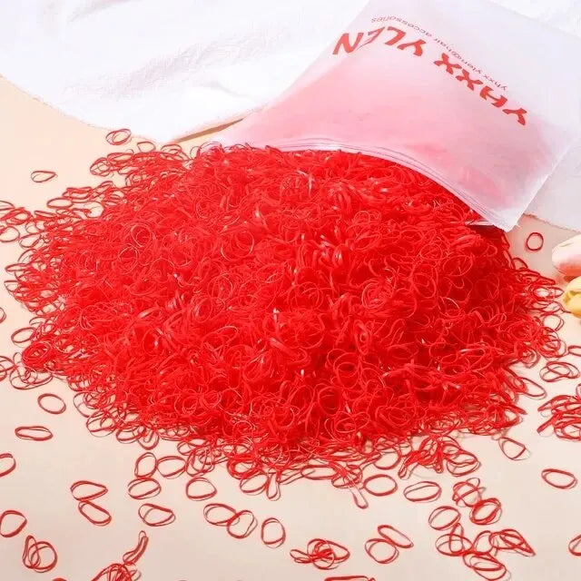 1000Pcs Colorful Small Disposable Hair Bands Scrunchie Girls Elastic Rubber Band Ponytail Holder Hair Accessories Hair Ties