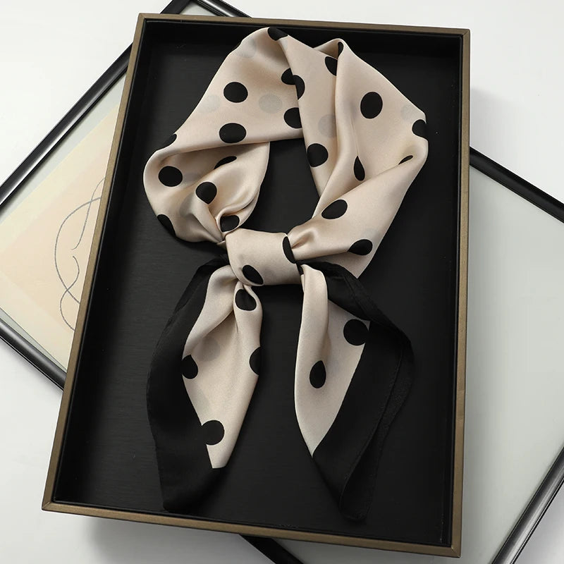70x70cm Women Scarf Silk Feeling Hair Neck Square Brand Office bandanna muffler Waiter Flight Attendants Handkerchief Rings wrap