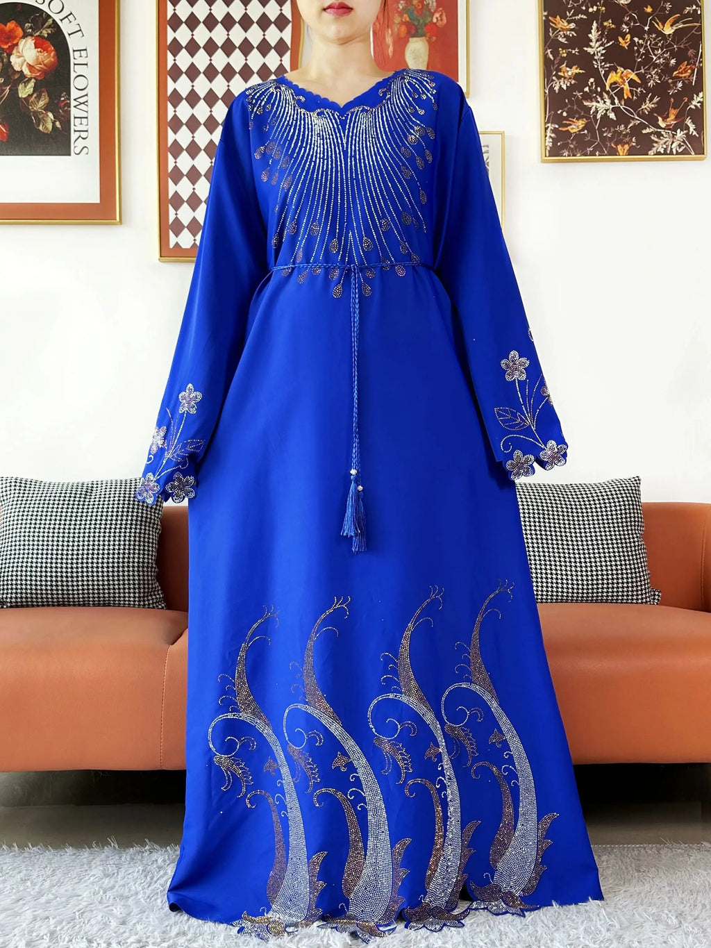 2025Fashion Dubai Diamond Muslim Women Modest Dress Elegant Arabic Femme Hijab Long Sleeve Chiffon Abaya Islamic Turkey Clothing