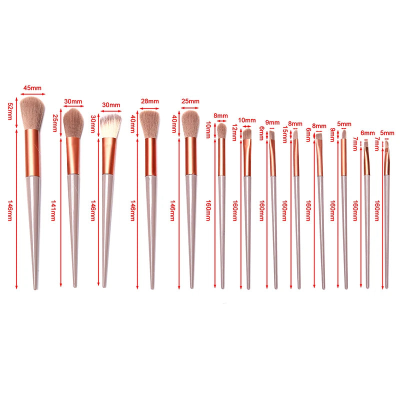 13Pcs Professional Beauty Powder Blush Brush Foundation Concealer Makeup Brush Set Beauty Make Up Brush Cosmetic MaquiagemMakeup
