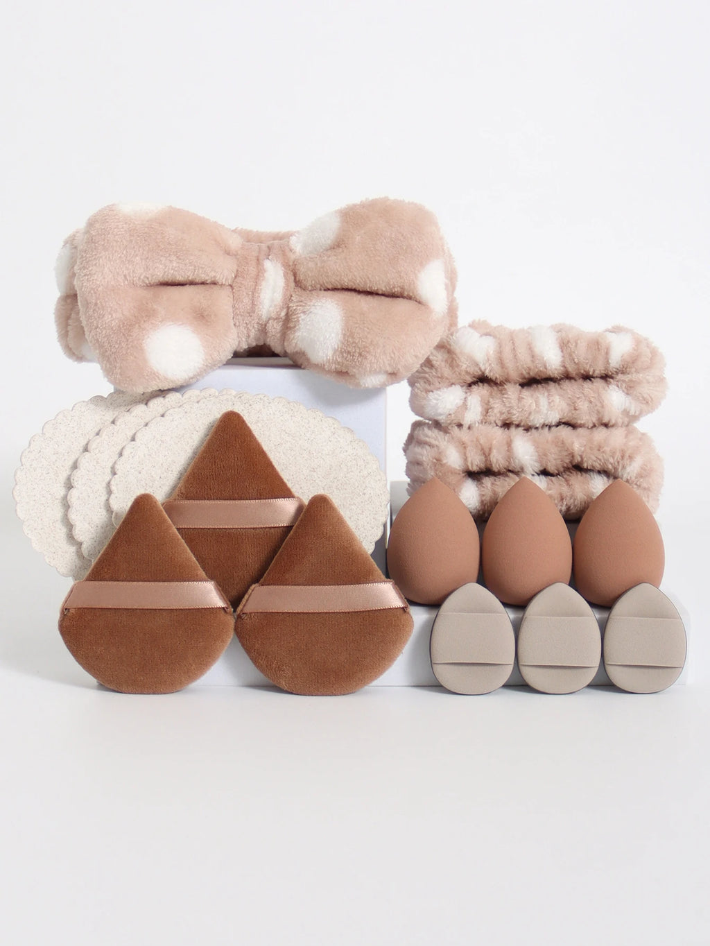 15  Cosmetic Puff Makeup Sponge Blender Beauty Egg Foundation Sponges Puff Wash Face Headband Wristband Make up Accessories