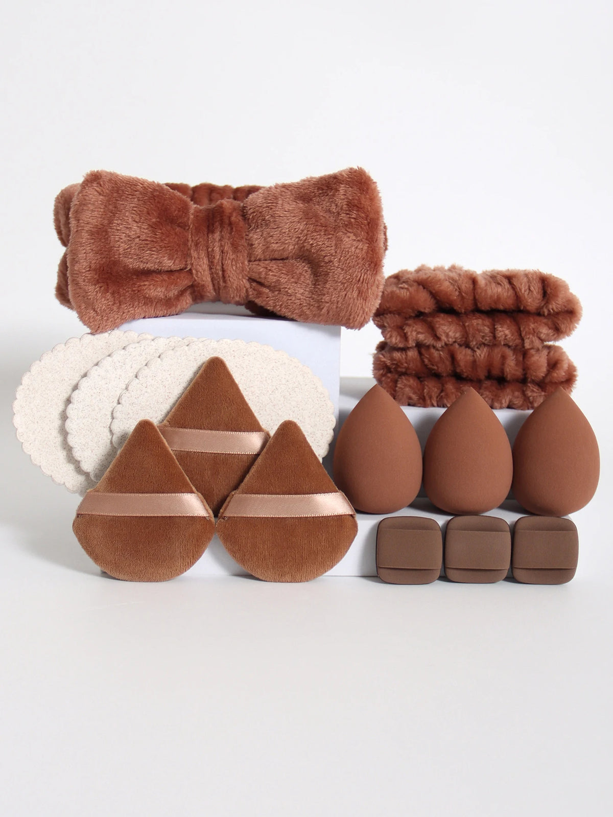 15  Cosmetic Puff Makeup Sponge Blender Beauty Egg Foundation Sponges Puff Wash Face Headband Wristband Make up Accessories