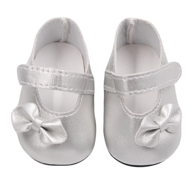 7 cm Bow Doll Shoes Cute Mini Leather Shoes For 43cm Baby New Born,American 18 Inch&OG,My Life Girl Doll Best Girl's Toy