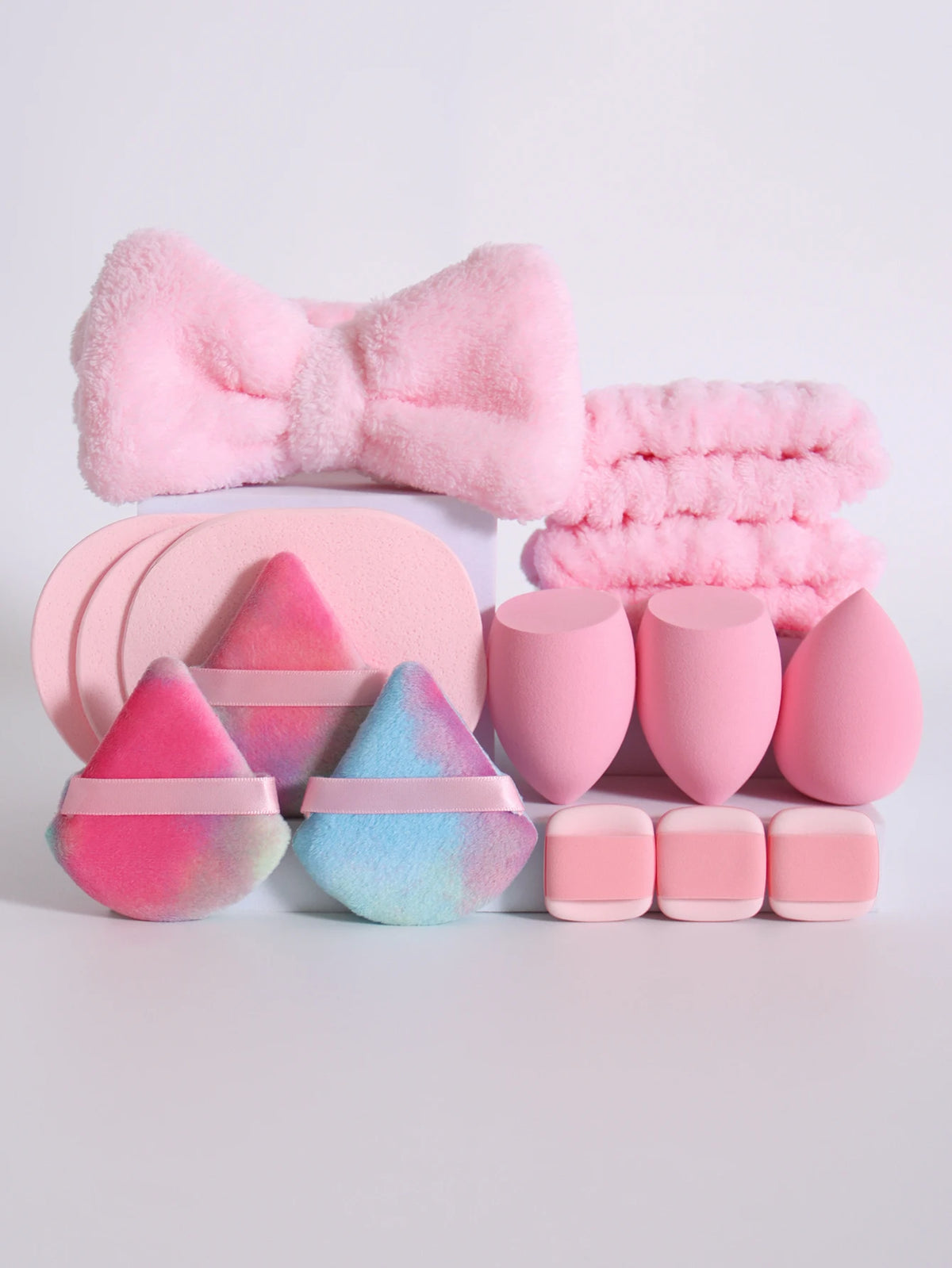 15  Cosmetic Puff Makeup Sponge Blender Beauty Egg Foundation Sponges Puff Wash Face Headband Wristband Make up Accessories