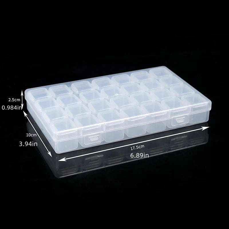 1pc 28 Grids Plastic Storage Box Adjustable Compartments for Jewelry Diamond Embroidery Art Craft Accessory Organizer Case