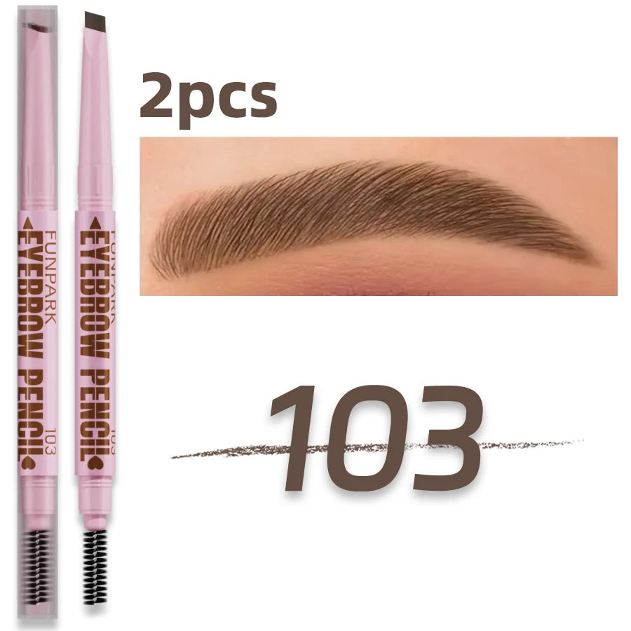 2 in1 Eyebrow pencil professional Cosmetics makeup for women 5 Colors Waterproof Eyebrow Tattoo brush Long Lasting eyebrow pen