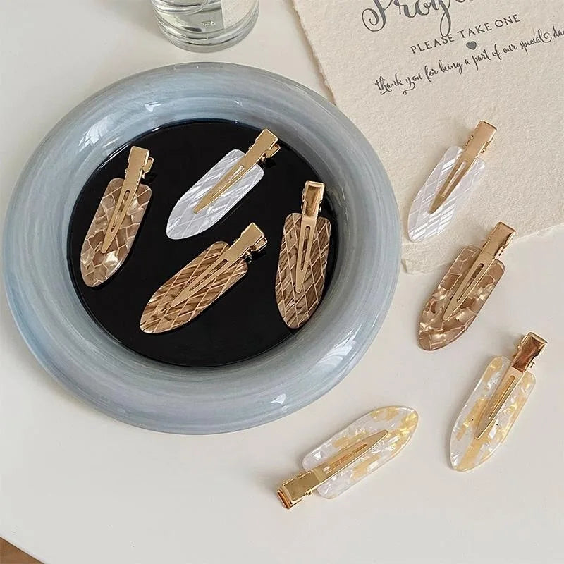 4pcs Simple Mixed Color Hair Clips Side No Trace Bangs Duckbill Clips Elegant Ladies Headwear Hair Accessories