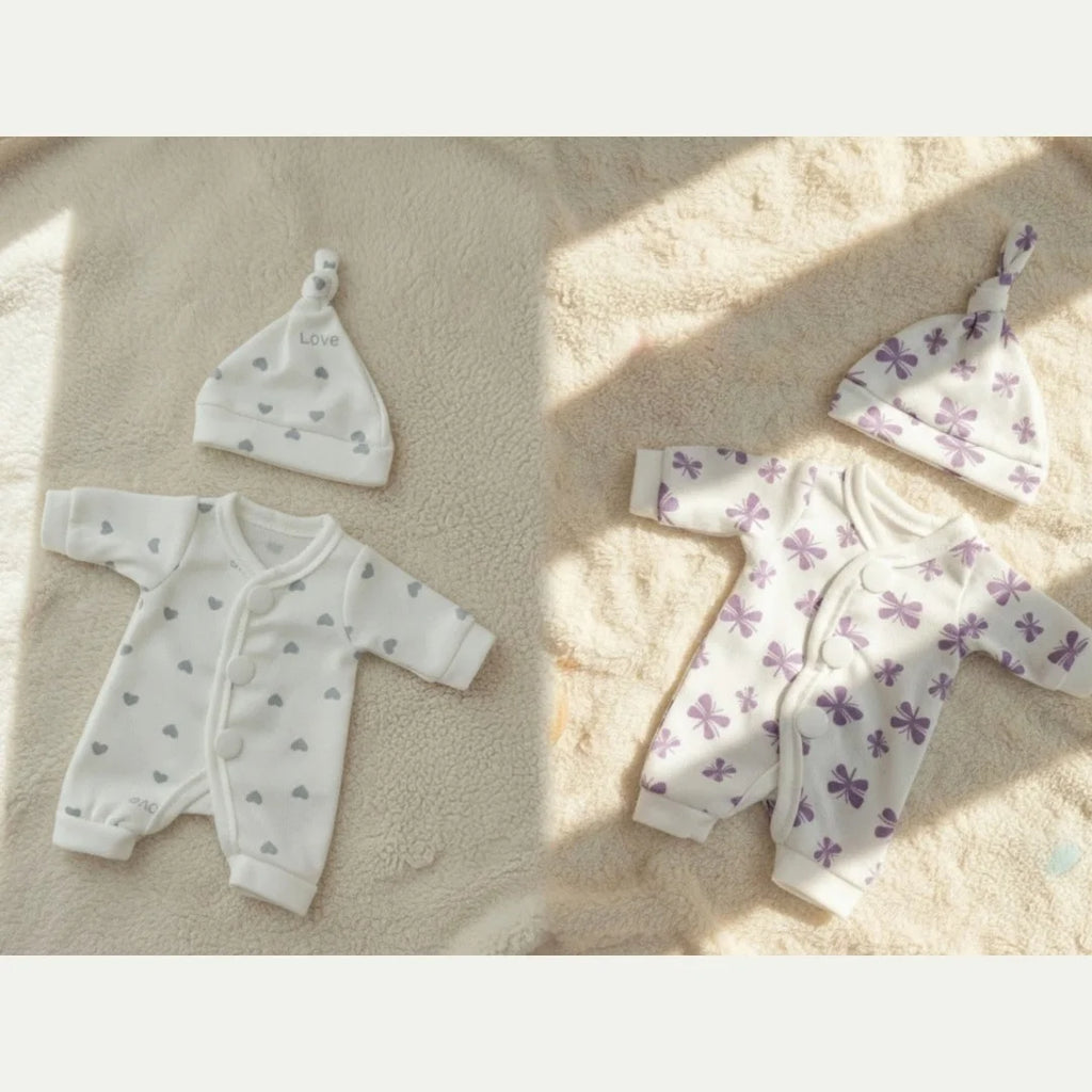 4 Styles Cutest Baby Romper Outfits for Size 8-9Inch Newborn Dolls Soft Touch Handmade High Quality Clothes With Hat