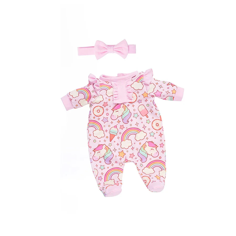 Cute Doll Unicorn Clothes For 18 Inch Doll Reborn Baby Doll Jumpsuits Outfit Kids Birthday OG Gift