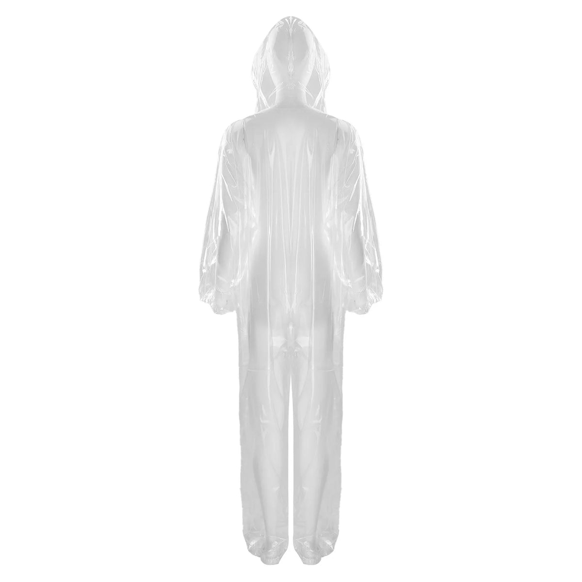 Adults Transparent Full-body Hooded Raincoat Portable Convenient One-piece Waterproof Raincoat Jumpsuit for Outdoor Workwear