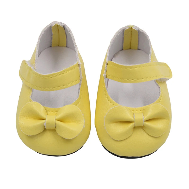7 cm Bow Doll Shoes Cute Mini Leather Shoes For 43cm Baby New Born,American 18 Inch&OG,My Life Girl Doll Best Girl's Toy