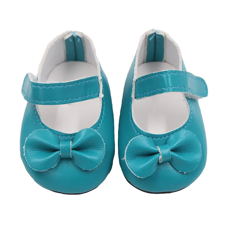 7 cm Bow Doll Shoes Cute Mini Leather Shoes For 43cm Baby New Born,American 18 Inch&OG,My Life Girl Doll Best Girl's Toy