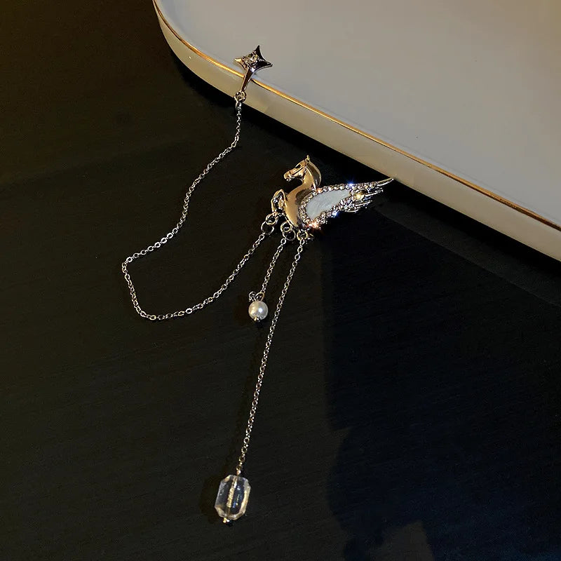 Fire Phoenix Phoenix Brooch Pins Delicate Long Fringe Brooches for Women Men Animal Bird Corsage Clothes Bags Party Accessories