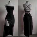 2025 explosive new dress summer high sensibility halter strap Spice Girl bag hip dress