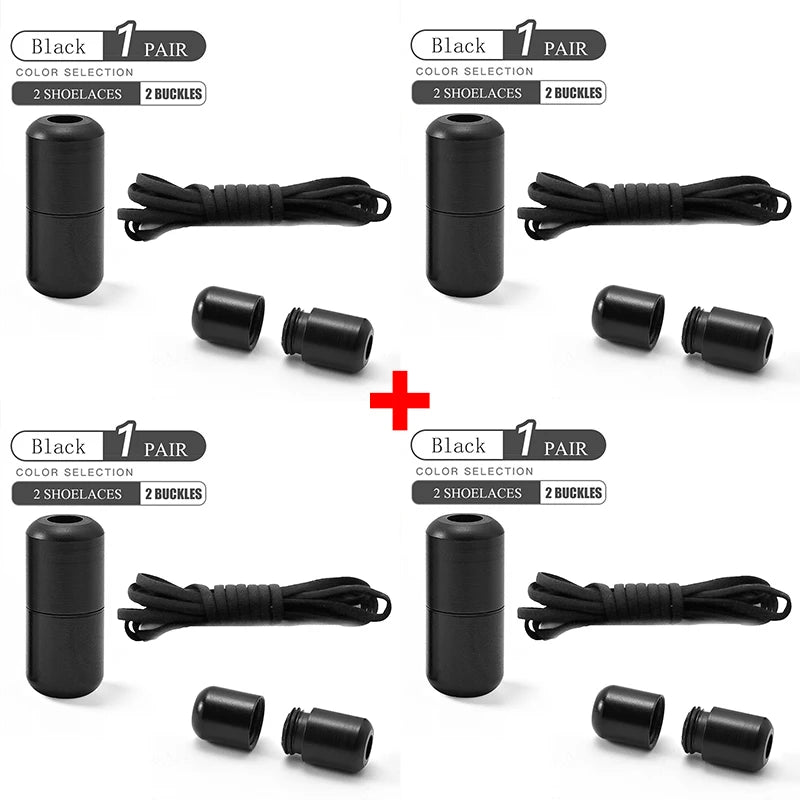 Elastic No Tie Shoelaces Semicircle Shoe Laces For Kids and Adult Sneakers Shoelace Quick Lazy Metal Lock Laces Shoe Strings