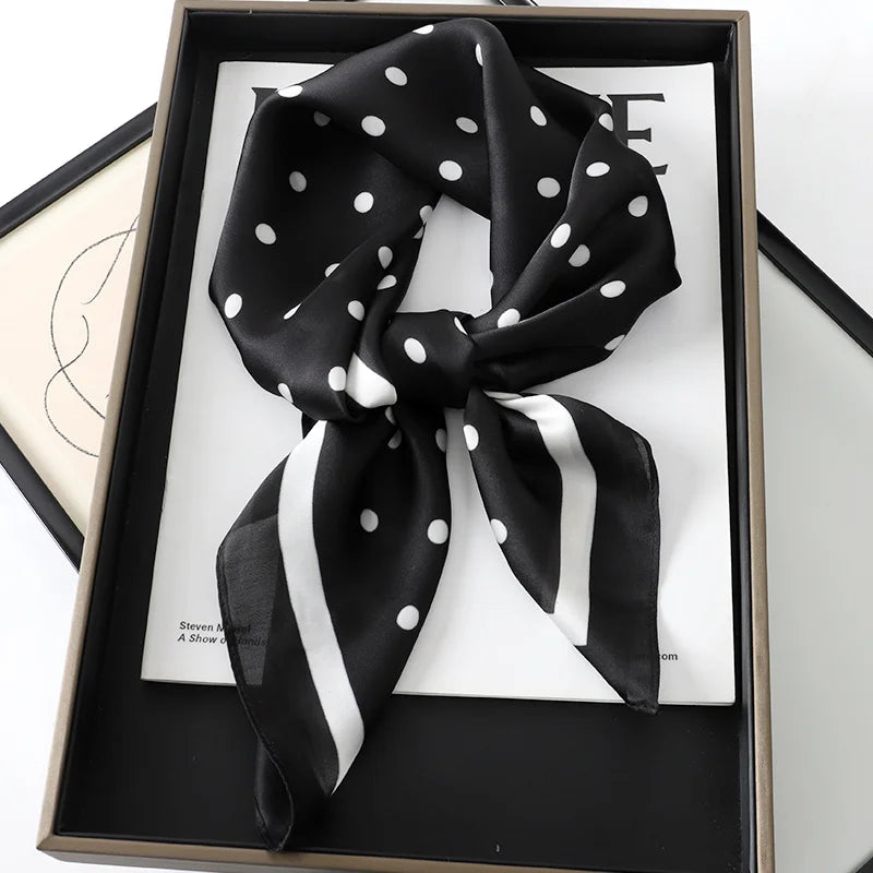70x70cm Women Scarf Silk Feeling Hair Neck Square Brand Office bandanna muffler Waiter Flight Attendants Handkerchief Rings wrap
