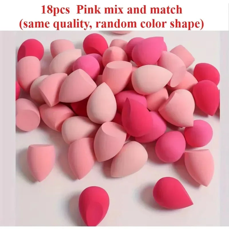 7Piece/18Piece Makeup Sponge Set, Suitable for Liquid BB Cream Powder Application, Makeup Egg Dry Wet Dual-Use Powder Puff