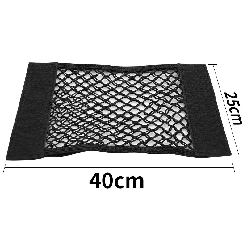 Car Trunk Mesh Organizer Car Tail Storage Net Seat Back Pocket Universal Trunk Bag Auto Magic Tape Network Interior Accessories