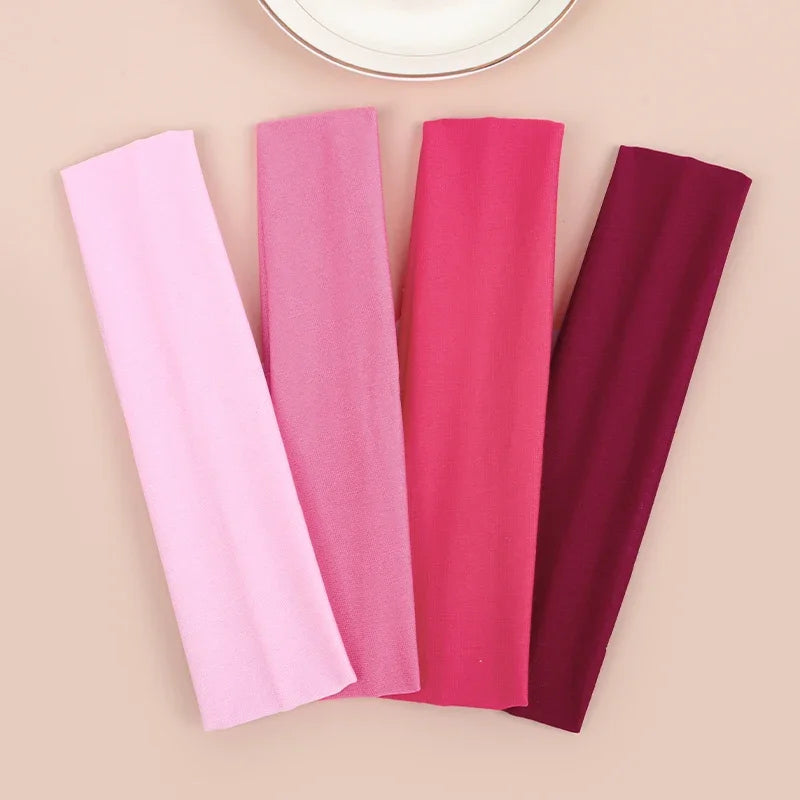 4pcs Outdoor Sports Headband Portable Fitness Hairbands Woman Hair Wrap Brace Elastic Cycling Yoga Running Exercising Sweatband
