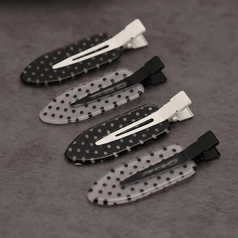 4 pieces/black and white acetic acid traceless hair clip acrylic duckbill clip sweet bangs hair clip hair clip