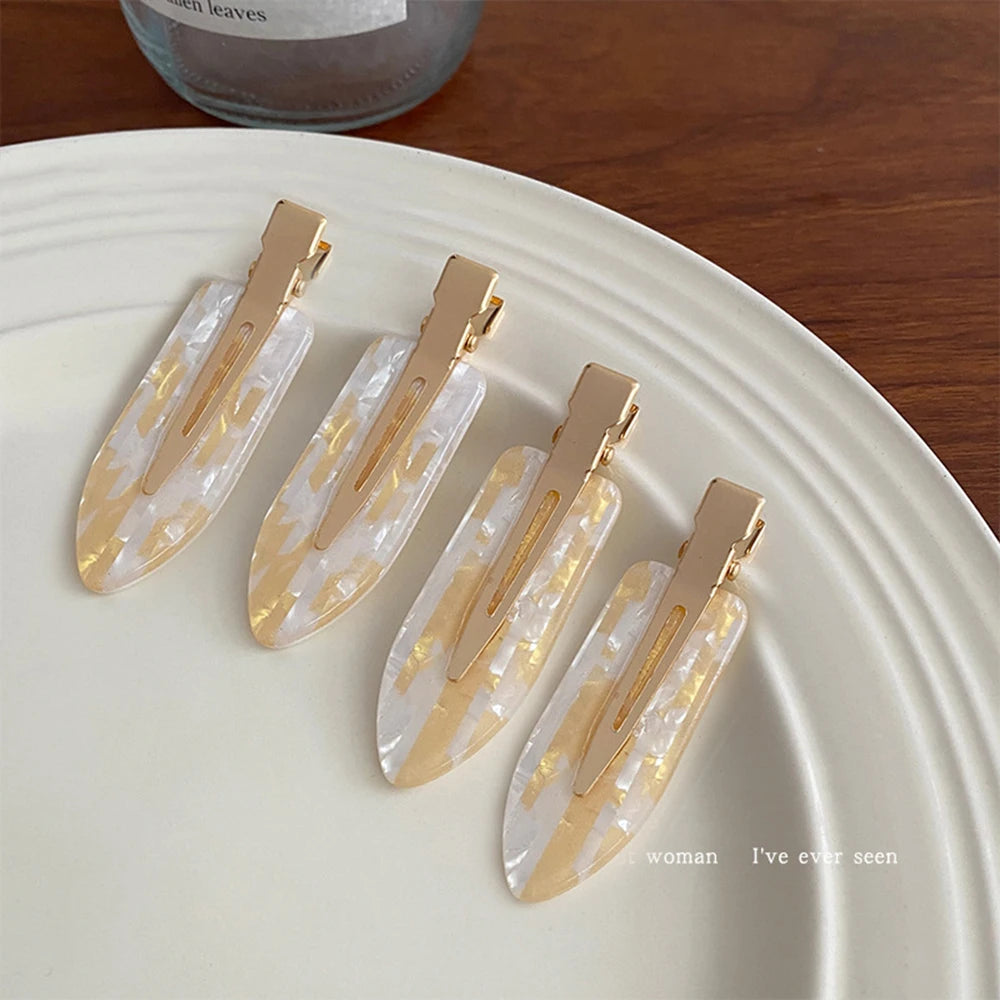 4pcs Simple Mixed Color Hair Clips Side No Trace Bangs Duckbill Clips Elegant Ladies Headwear Hair Accessories