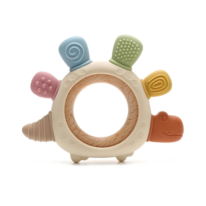 Baby Dinosaur Silicone Teething Toys BPA Free Easy to Grip Infant Care Teether Chewing Toy for Newborn Gift Babies Accessory