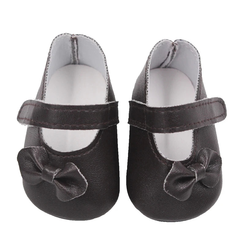 7 cm Bow Doll Shoes Cute Mini Leather Shoes For 43cm Baby New Born,American 18 Inch&OG,My Life Girl Doll Best Girl's Toy