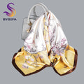 BYSIFA| Pink New Silk Shawl Scarf Women Fashion Elegant Floral Square Satin Scarves Fouldard Fall Winter Neck Scarves Hijiabs