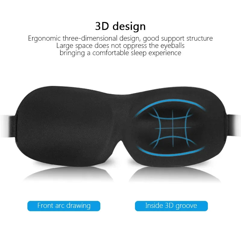 Comfortable Lightweight Eye Cover Soft 3D Contoured Sleeping Mask Breathable Eye Shade for Men and Women Night Travel Rest Aid