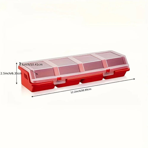 1Pc/2Pcs Multi-Compartment Organizer Box For Screws & Small Parts - Durable Plastic Hardware And Jewelry Storage Case