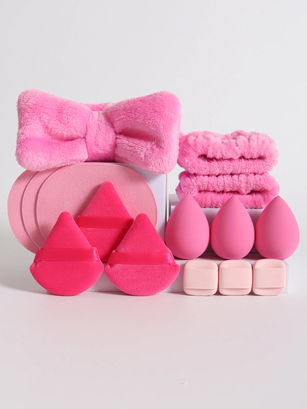 15  Cosmetic Puff Makeup Sponge Blender Beauty Egg Foundation Sponges Puff Wash Face Headband Wristband Make up Accessories