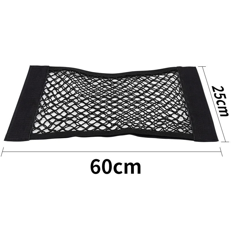Car Trunk Mesh Organizer Car Tail Storage Net Seat Back Pocket Universal Trunk Bag Auto Magic Tape Network Interior Accessories