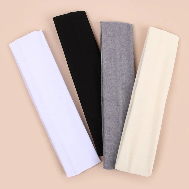 4pcs Outdoor Sports Headband Portable Fitness Hairbands Woman Hair Wrap Brace Elastic Cycling Yoga Running Exercising Sweatband