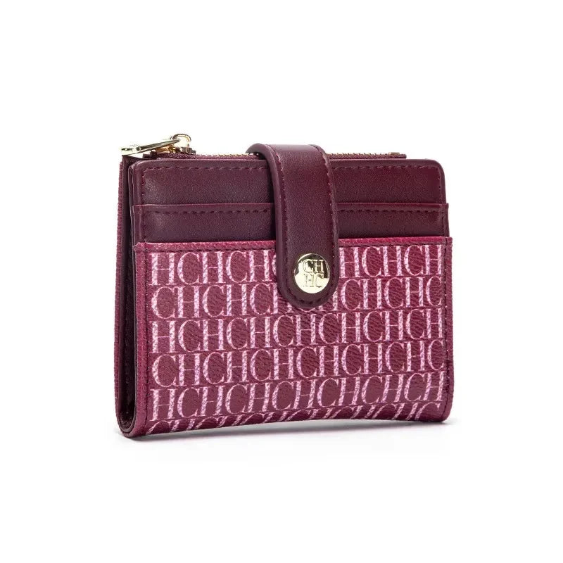 CH Luxury Brand Retro Design Business Card Bag Fashion Button Classic Folding Wallet Compact and Lightweight Women's Square Bag