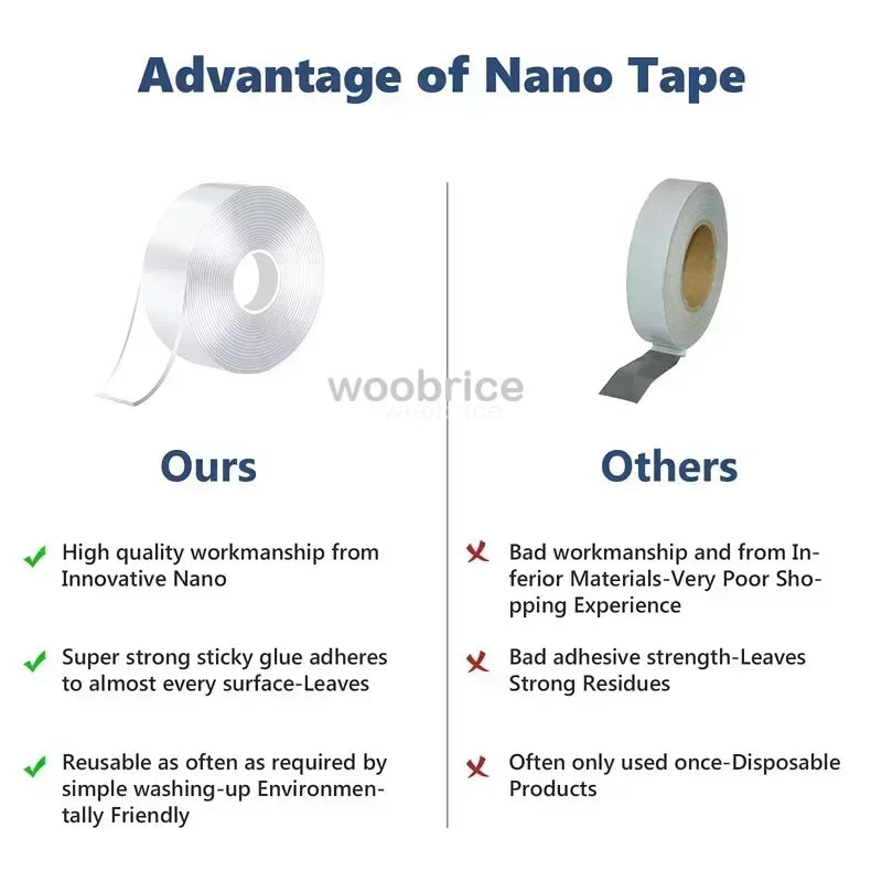Double Face Transparent Double Sided Tape Super Strong Sided Reusable Waterproof Tapes Heat Resistance Bathroom Home Decoration