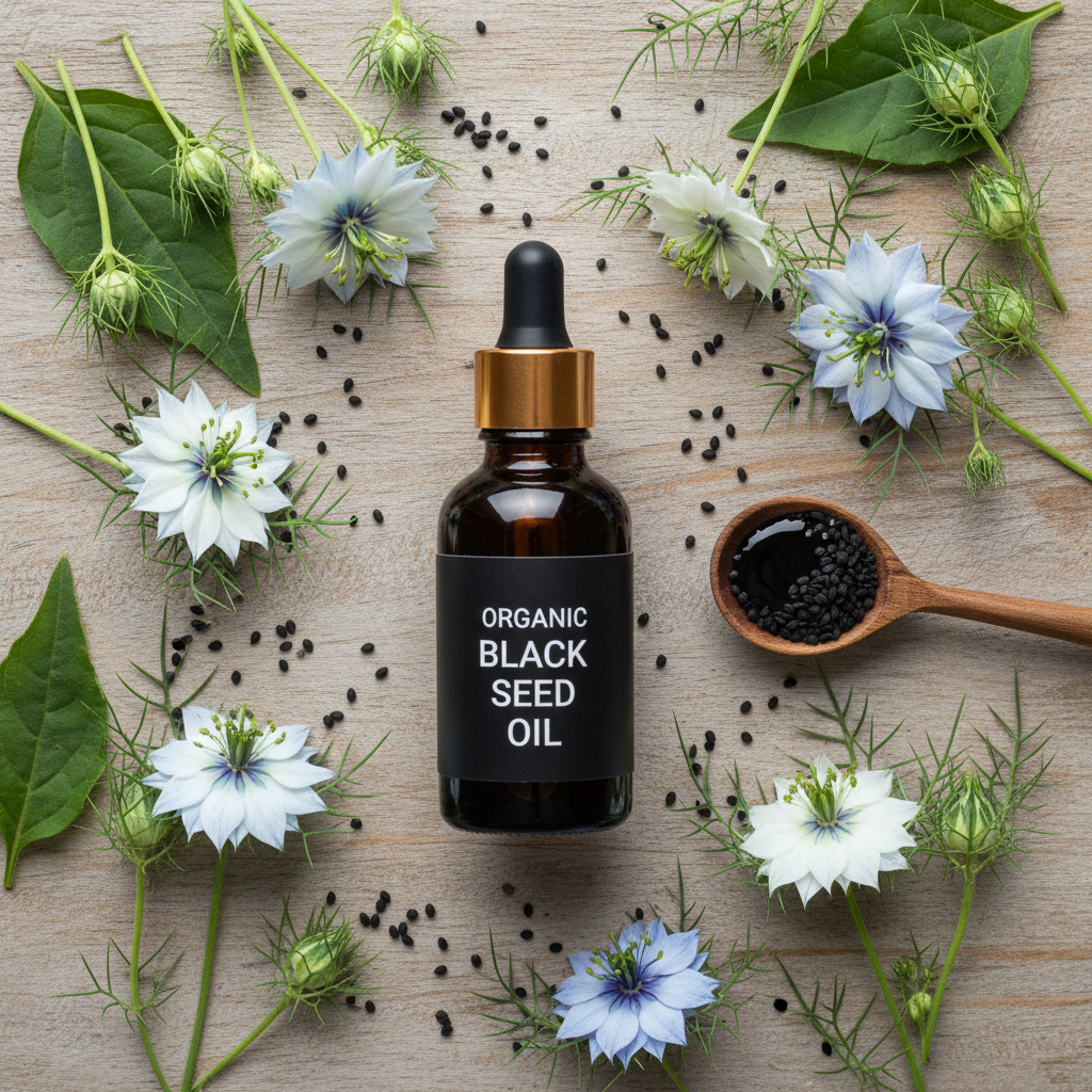 Black Seed Oil - Flat Lay