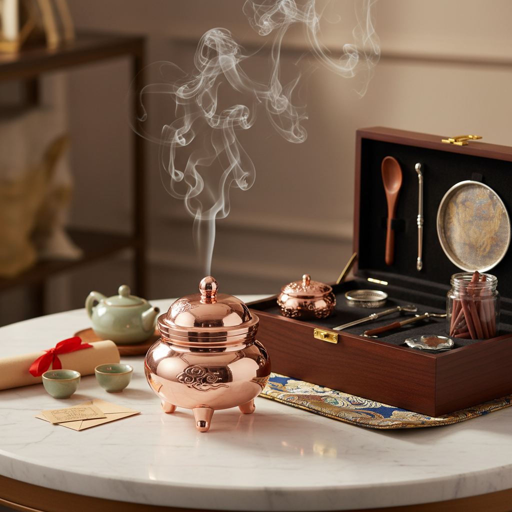 Pure Copper Incense Burner - Unboxed Set